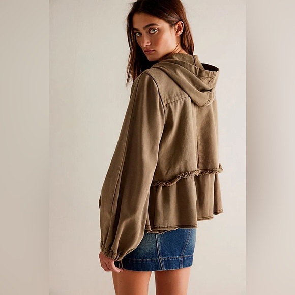 We The Free x Free People Reese Layered Military Utility Cargo Denim Jacket | M - Picture 4 of 11